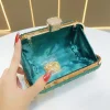 luxueux brillant sac de soirée élégant dame pochette transfrontalière mode polyester matériel dur boîte forme serrure boucle ouverture