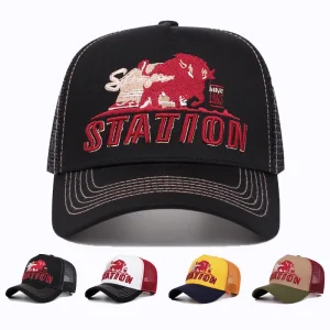Nouveaux casquettes de sport Hip Hop chapeaux de Baseball brodés nouveau pare-soleil unisexe bloc de couleur respirant mode maille casquettes de camionneur polyvalentes