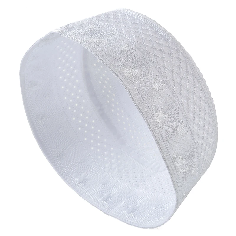 chapeaux de prière pour hommes musulmans, casquette brodée en coton, turban arabe saoudien, hijab, foulard juif, accessoires de prière islamique, nouvelle collection