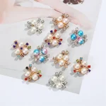 Boutons en strass pour épingles à cheveux, 10 pièces, perles scintillantes, fleur décorative, artisanat de bricolage, accessoires de couture pour vêtements