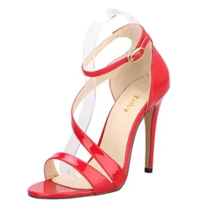 Sandales Sexy à Talons Hauts pour Femme, Escarpins Solides, Parka Ouverte, Sangle de Rinçage, Robe Stiletto, Bouche de Poisson, Chaussures d&rsquo;Été