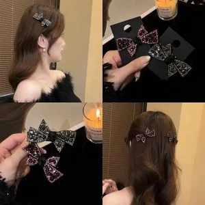 Pince à cheveux en strass violet rétro Bb pour femme, épingle à cheveux, Clip latéral en cristal brillant, cadeau d&rsquo;anniversaire pour filles