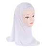 H360 mignon Simple petite fille Hijab avec strass mignon écharpe chapeaux bébé casquettes peuvent s&rsquo;adapter aux filles de 2 à 6 ans