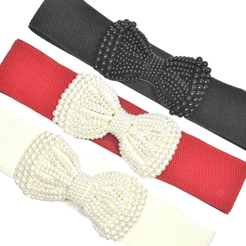 ceintures élastiques élégantes à grand nœud pour femmes, mode large ceinture latérale, robe, jupe, manteau, vêtements, décoration exquise