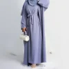 abaya fibrhijab ensemble musulman assressenti, 2 pièces/ensemble, robe africaine de luxe, kimono marocain, caftan