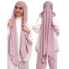 1 pièces plaine instantanée hijab bulle en mousseline de soie avec tube modal ensemble de casquette femme musulmane hijab intérieur écharpe décontractée longue écharpe turban islamique