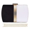 Petite pochette de mariage noire et blanche pour femme, sac de soirée, sac à bandoulière, sac à main pour patients de mariage, cocktail, pochette de Rh