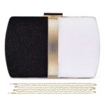 Petite pochette de mariage noire et blanche pour femme, sac de soirée, sac à bandoulière, sac à main pour patients de mariage, cocktail, pochette de Rh