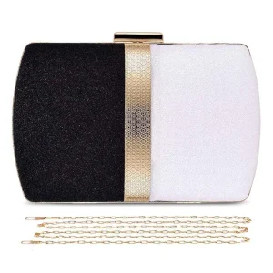 Petite pochette de mariage noire et blanche pour femme, sac de soirée, sac à bandoulière, sac à main pour patients de mariage, cocktail, pochette de Rh