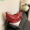 Petit sac à bandoulière en cuir PU pour femmes, sac croissant Chic, sac à boulettes, fourre-tout polyvalent, sac à aisselles, sac à main élégant pour filles
