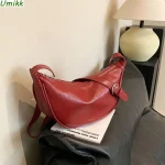 Petit sac à bandoulière en cuir PU pour femmes, sac croissant Chic, sac à boulettes, fourre-tout polyvalent, sac à aisselles, sac à main élégant pour filles