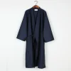 mode style japonais kimono robe couleur unie à lacets longue peignoir pyjamas ceinture coton maison pijama robes vêtements pour hommes