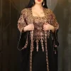 eid 2 pièces ensemble avec robe intérieure fête abaya femmes ramadan cardigan robe longue costumes caftan robes largos robe jalabiya