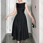 Robe de soirée trapèze élégante, sans manches, noire, plissée, robe de célébrité, exquise, de haute qualité, robes de bal pour femmes, personnalisées