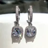 boucles d'oreilles en argent 925 avec pierres précieuses et diamants pour femmes, bijoux en cristal, goutte d'oreille, cadeau d'anniversaire