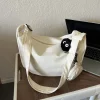 sac à bandoulière en toile pour femmes, sac de poitrine de grande capacité, sacoches décontractées avec ceinture demi lune, sac de boulettes pour étudiants