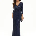 Robe Maxi Rose Vintage à Paillettes pour Femme, Robes de Soirée de Mariage Élégantes et Luxueuses, Robes de Bal à Manches sulf, Robe Éducative, Sexy, Été