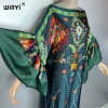 winyi élégant manches bouffantes (ed) robe de soirée abaya dubaï luxe femme ample imprimé caftan femme musulmane vêtements robe de plage