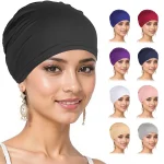 Casquettes Hijab intérieures douces, Turban extensible musulman, sous-écharpe islamique, Bonnet, bandeau féminin, casquette Tube