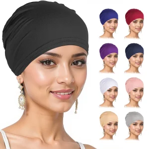 Casquettes Hijab intérieures douces, Turban extensible musulman, sous-écharpe islamique, Bonnet, bandeau féminin, casquette Tube