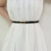Ceinture de taille rétro élastique pour femmes, slim, avec boucle dorée, mode dames, robes, pantalons, taille fine, Bel Q7I4