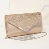 Pochettes pour femmes chaîne en métal paillettes paillettes sacs de soirée avec enveloppe fête mariage dame sac à main Banquet sacs de messager