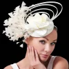 Nouveau Beige course Occasion Fascinator chapeaux nœud papillon mariée mariage église chapeaux femmes belle fantaisie Cocktail fête Base plusieurs couleurs