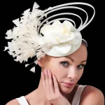Nouveau Beige course Occasion Fascinator chapeaux nœud papillon mariée mariage église chapeaux femmes belle fantaisie Cocktail fête Base plusieurs couleurs