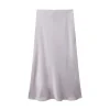 jupes longues en satin queue de poisson pour femmes, jupe maxi d'automne