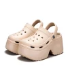 sandales à talons compensés pour femmes, bout fermé, plateforme épaisse, ajouré, semelle épaisse, diapositives antidérapantes, été 2024