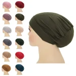 Doux femmes Stretch sous-écharpe musulman intérieur Hijab chapeau bonnets Bonnet Femme Musulman Turbante Mujer perte de cheveux tête écharpe Ninja casquette