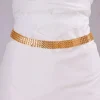 chaîne de taille en métal doré pour femmes, punk, ceinture de luxe, design creux, pour robe, jupe, sangle décorative