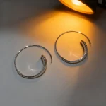 Boucles d&rsquo;oreilles rondes en argent, tendance, tempérament féminin charmant, bijoux de fiançailles, cadeaux, accessoires, nouvelle collection, offre spéciale