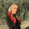 foulard de tête pour femmes, accessoires de costume de pirate, bandana rouge en soie pour envelopper les cheveux, foulard doux en satin