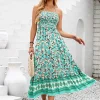 robe longue florale pour femmes d’été, vêtements tendance pour femmes, robe d’été 2024, robe de plage sexy halter bohemia, tenue d’été