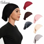 BOHOWAII musulman intérieur sous Hijab casquette Ramadan chapeau africain malaisien Modal coton instantané Bonnet Femme Musulman bandeau