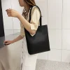 sac fourre tout en cuir pu souple pour femme, sac à bandoulière rétro, sacs de seau portables décontractés, poudres sous les bras, grande capacité, mode initiée