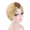 turban indien pour femmes musulmanes, bonnet hijab perlé brillant, bonnet chimio contre le cancer, perte de cheveux, écharpe de sauna, bonnets à la mode, nouveau