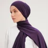 luxe respirant jersey hijab doux solide écharpe musulman foulard femme islamique long châle enveloppes femmes turban foulard