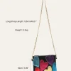 pochette en cuir pu métallique coloré pour femmes, design de luxe, mode, motif de cœurs doux, sacs à main carrés, chaîne à bandoulière pour filles
