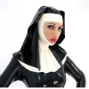 chapeaux en latex hijab à capuche, robe de tête faite à la main, Écharpe de nonne, encolure de la raq personnalisée