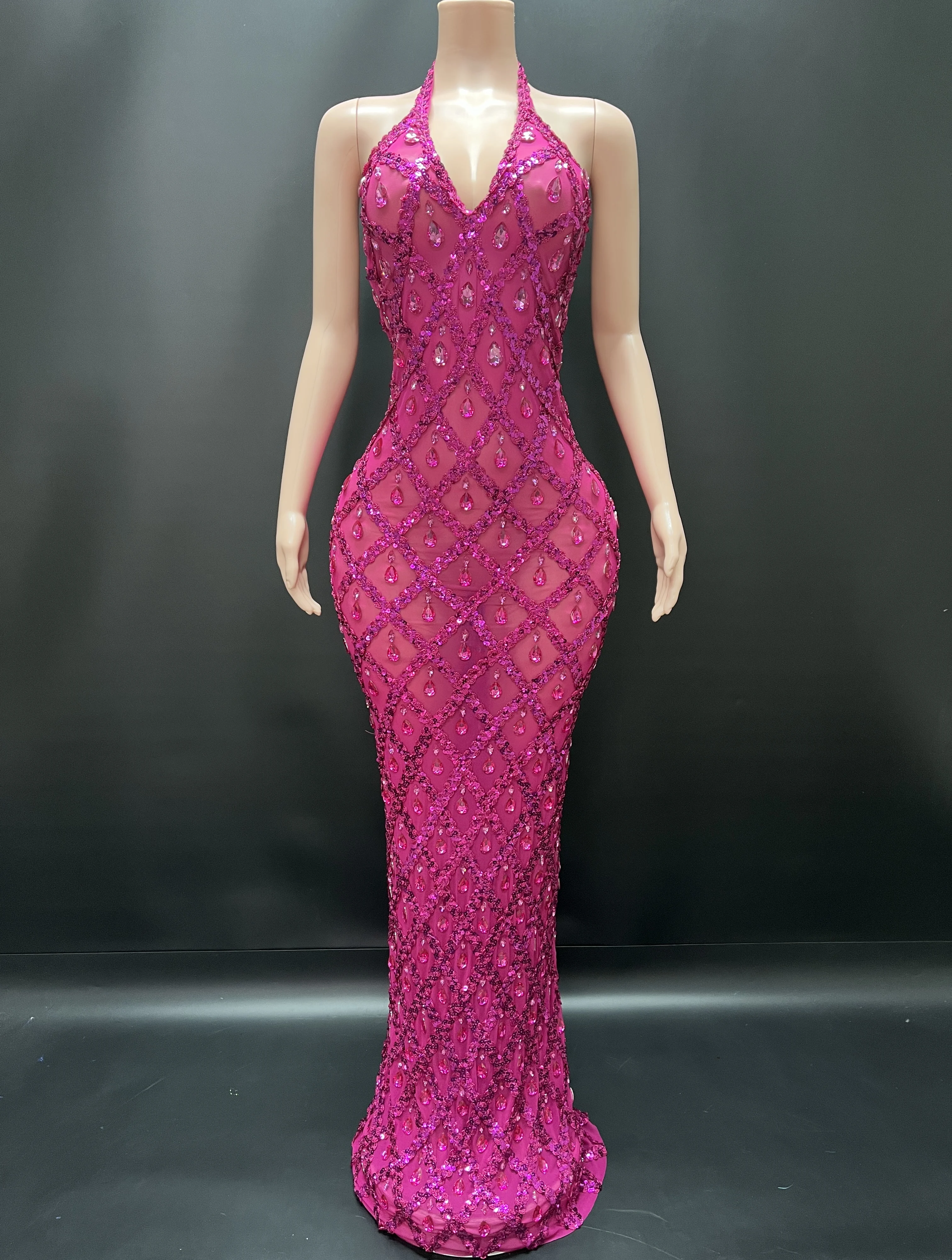 Robe de Soirée Longue en Clip de Luxe pour Femme, Tenue de ixd'Anniversaire, Boîte de Nuit, à la Mode, KLE