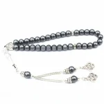Style arabe 8mm 33 perles perles de prière musulmane Tasbih islamique Agate noire bijoux artisanaux pour hommes et femmes
