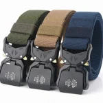 Ceinture tactique, ceinture de travail militaire de randonnée de 1.5 pouces avec boucle à dégagement rapide robuste, nouvelles ceintures élastiques en alliage d&rsquo;aluminium pour hommes