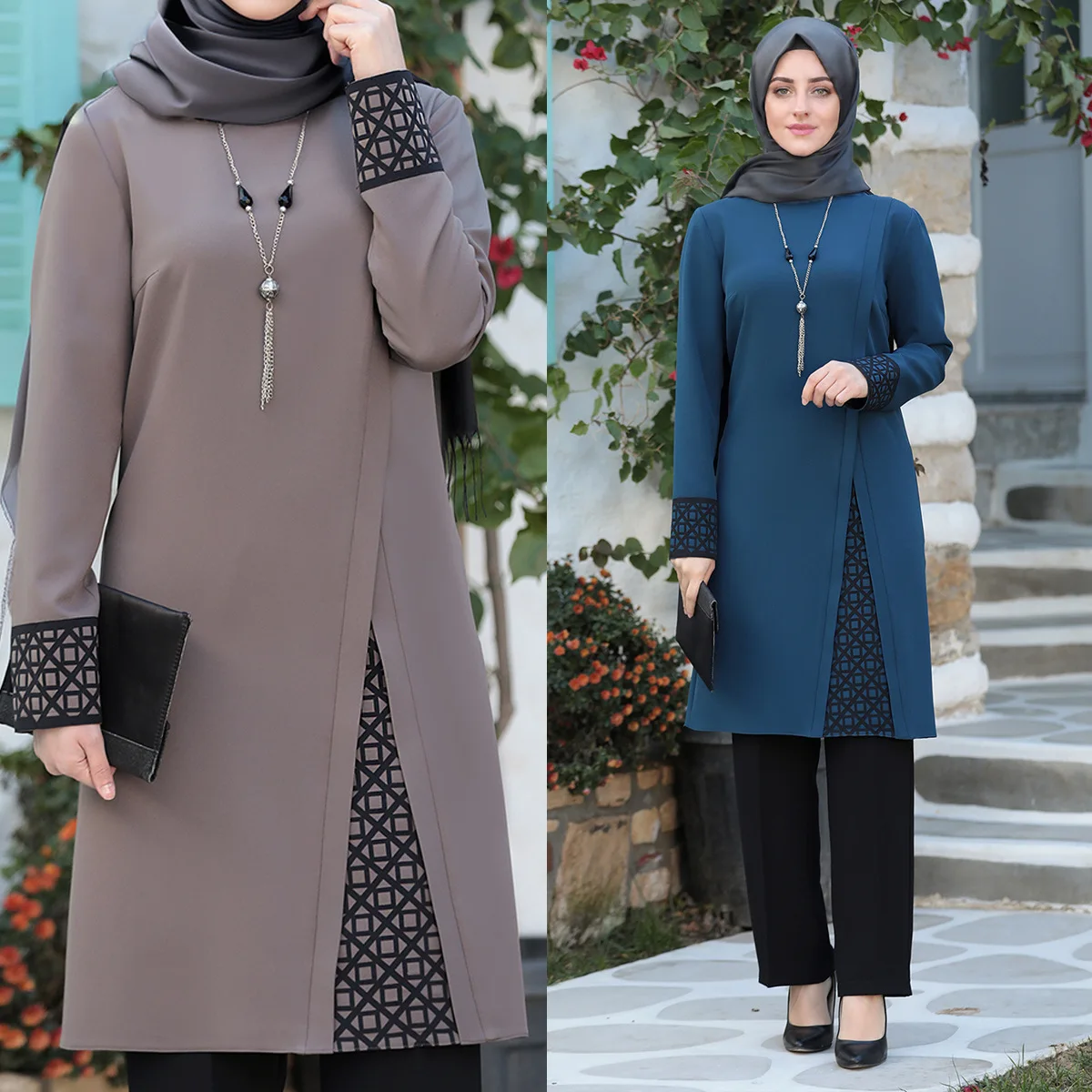 abaya ensemble 2 pièces pour femmes musulmanes, vêtements de prière, robe de dubaï