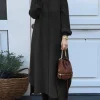 robe couleur unie dubaï turc musulman abaya islamique jalabiya robes femmes ramadan eid abayas caftan caftan élégant robes