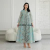 robe abaya musulmane brodée à paillettes pour femmes, élégante, grande taille, mode pour mariages européens et américains, robes de soirée