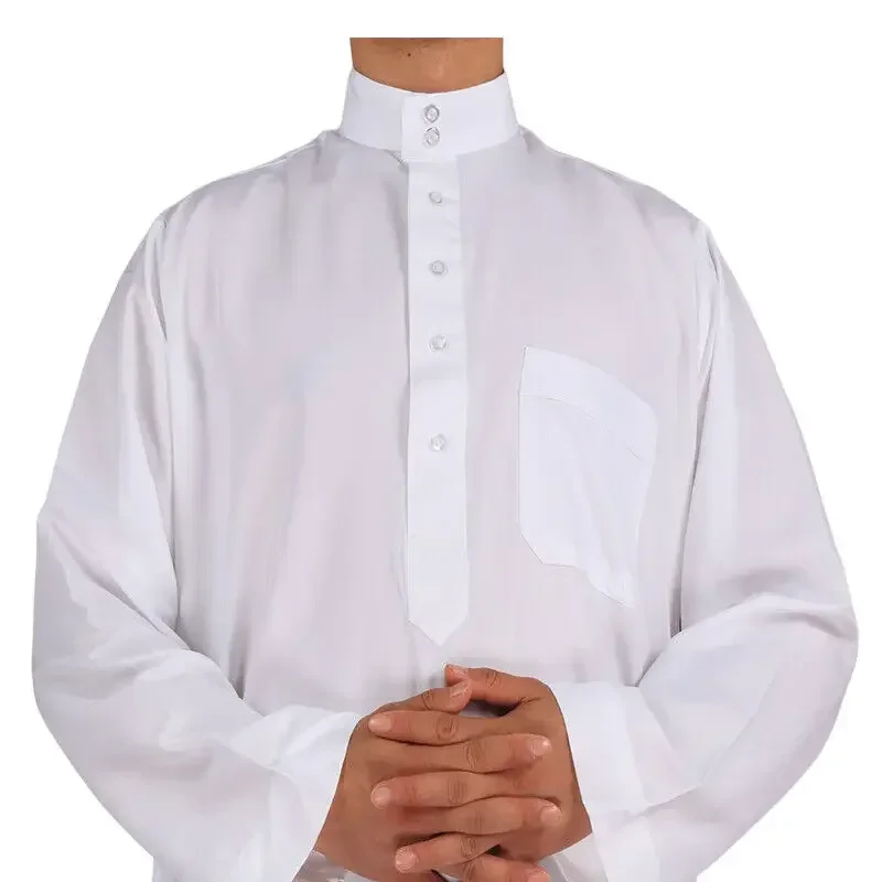 hommes décontracté caftan ample musulman thobe jubba dishdasha thawb robe islamique abaya arabe couleur unie robe