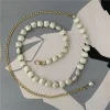 ceintures en chaîne en coquillage de perles, élégantes, en métal, fines, pour robe, jupe, bretelles, accessoires pour vêtements de banquet