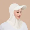 mode musulmane couverture complète bonnet hijab avec visière prêt à porter visière modeste sous écharpe bonnet couleur unie turban casquette